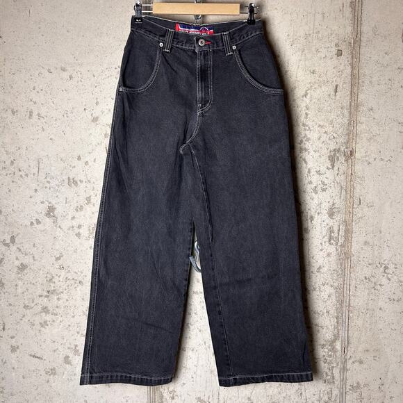 JNCO Jeans Y2K RARE Tribal Skeletal Dragon Embroidered 29" x 30" Skate Denim - Picture 4 of 6